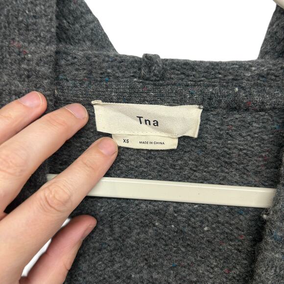Aritzia TNA Wool‎ Hooded Cardigan Charcoal Gray Minimalist Cozy XS - Picture 5 of 7